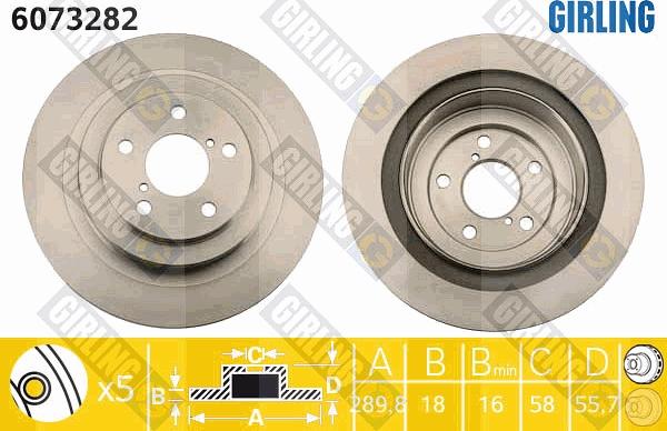 Girling 6073282 - Тормозной диск autospares.lv