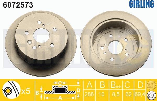 Girling 6072573 - Тормозной диск autospares.lv