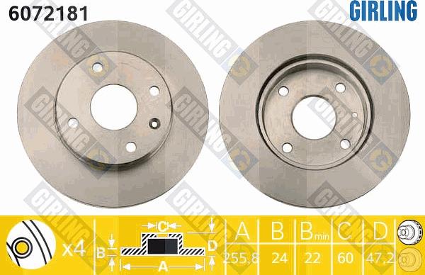 Girling 6072181 - Тормозной диск autospares.lv