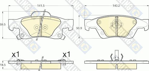 Girling 6144482 - Тормозные колодки, дисковые, комплект autospares.lv