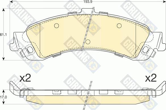 Girling 6144546 - Тормозные колодки, дисковые, комплект autospares.lv