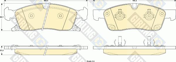 Girling 6146042 - Тормозные колодки, дисковые, комплект autospares.lv