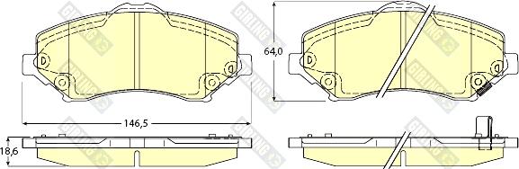 Girling 6146059 - Тормозные колодки, дисковые, комплект autospares.lv