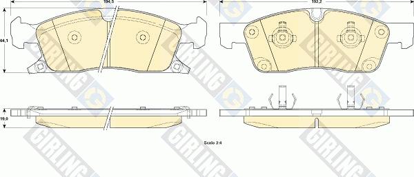 Girling 6146032 - Тормозные колодки, дисковые, комплект autospares.lv