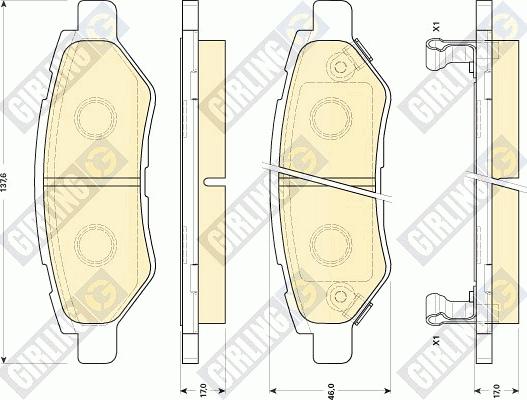 Girling 6146029 - Тормозные колодки, дисковые, комплект autospares.lv