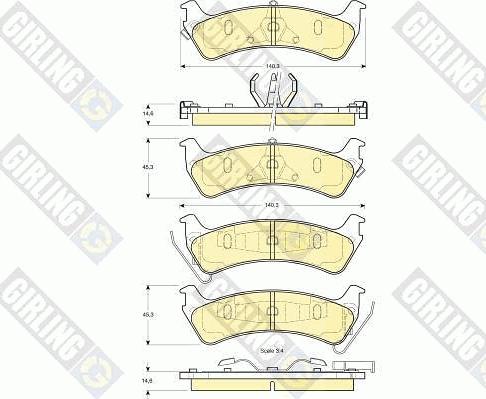 Girling 6140945 - Тормозные колодки, дисковые, комплект autospares.lv