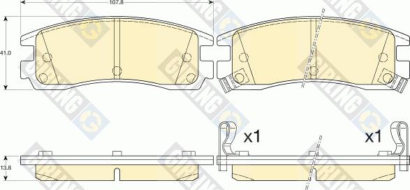 Girling 6140989 - Тормозные колодки, дисковые, комплект autospares.lv