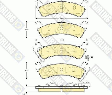 Girling 6140415 - Тормозные колодки, дисковые, комплект autospares.lv