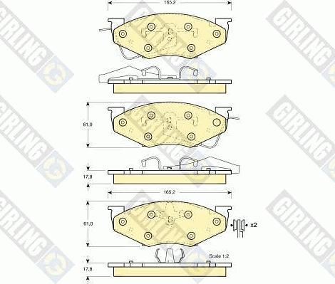 Girling 6140085 - Тормозные колодки, дисковые, комплект autospares.lv