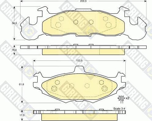 Girling 6140035 - Тормозные колодки, дисковые, комплект autospares.lv