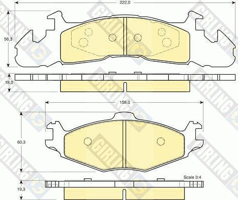 Girling 6140075 - Тормозные колодки, дисковые, комплект autospares.lv