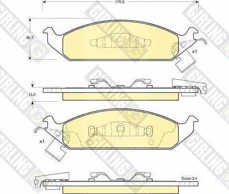 Girling 6140165 - Тормозные колодки, дисковые, комплект autospares.lv