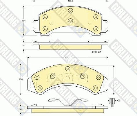 Girling 6140139 - Тормозные колодки, дисковые, комплект autospares.lv