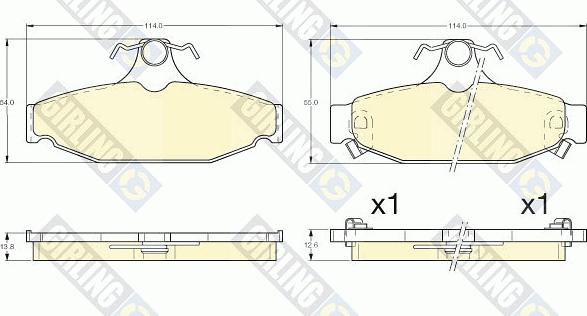 Girling 6140891 - Тормозные колодки, дисковые, комплект autospares.lv