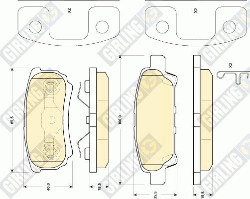 Girling 6141439 - Тормозные колодки, дисковые, комплект autospares.lv