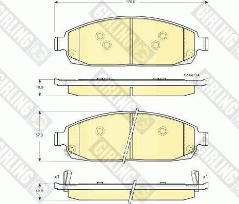 Girling 6141369 - Тормозные колодки, дисковые, комплект autospares.lv