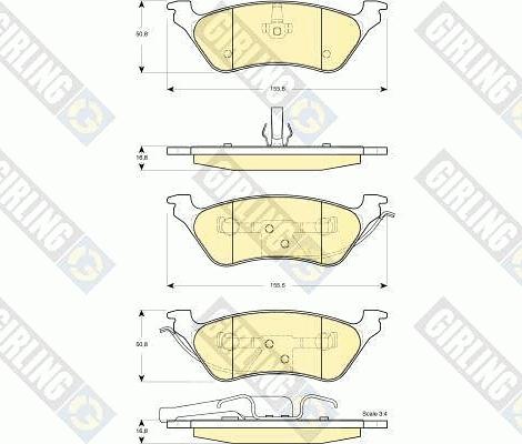 Girling 6141305 - Тормозные колодки, дисковые, комплект autospares.lv