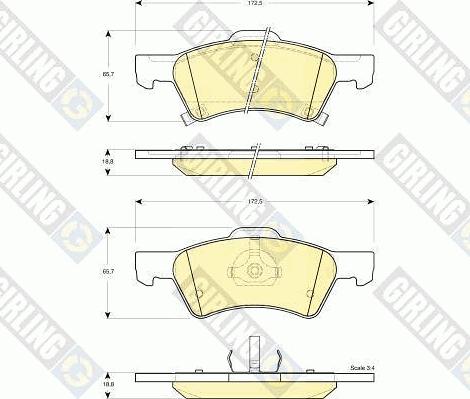 Girling 6141292 - Тормозные колодки, дисковые, комплект autospares.lv