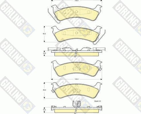 Girling 6141245 - Тормозные колодки, дисковые, комплект autospares.lv