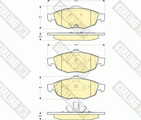 Girling 6141252 - Тормозные колодки, дисковые, комплект autospares.lv