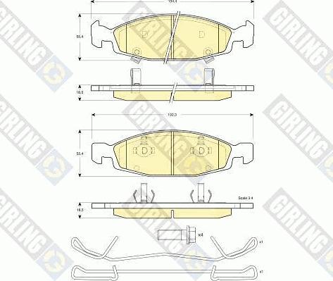 Girling 6141205 - Тормозные колодки, дисковые, комплект autospares.lv