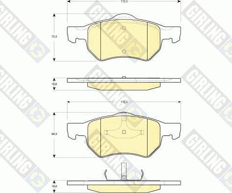 Girling 6141282 - Тормозные колодки, дисковые, комплект autospares.lv