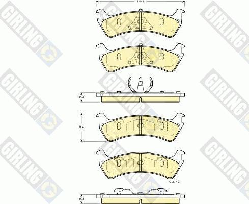 Girling 6141235 - Тормозные колодки, дисковые, комплект autospares.lv