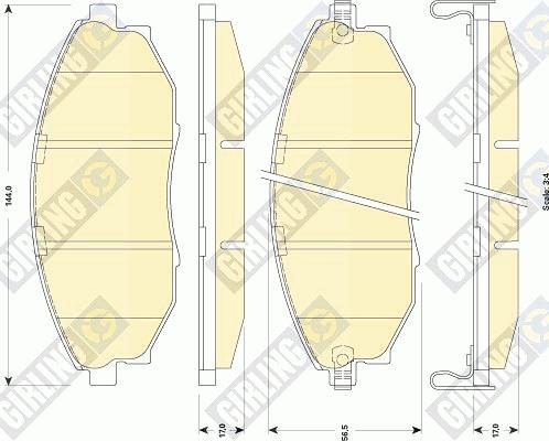 Girling 6141799 - Тормозные колодки, дисковые, комплект autospares.lv