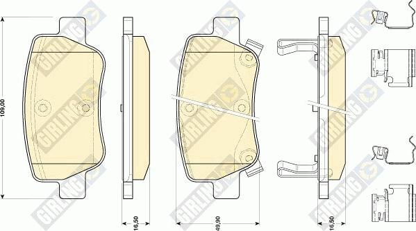 Girling 6141754 - Тормозные колодки, дисковые, комплект autospares.lv