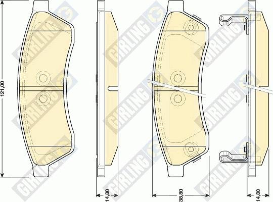 Girling 6141729 - Тормозные колодки, дисковые, комплект autospares.lv