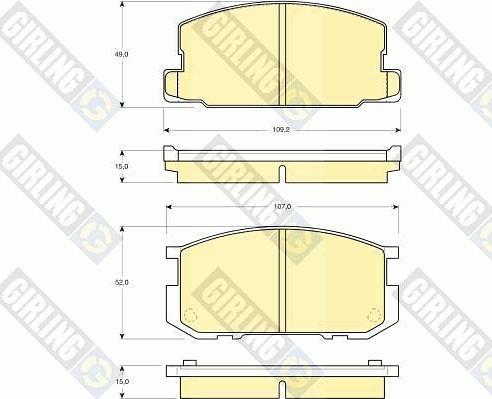 Girling 6109549 - Тормозные колодки, дисковые, комплект autospares.lv