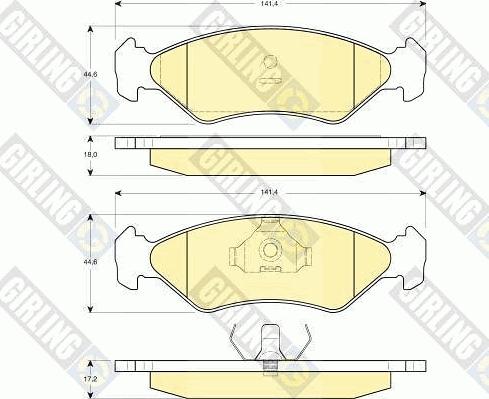 Girling 6109532 - Тормозные колодки, дисковые, комплект autospares.lv