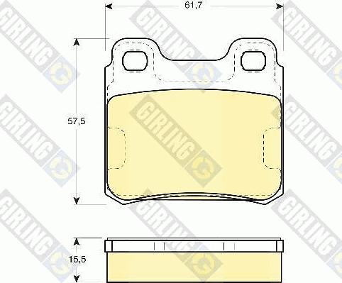 Girling 6109522 - Тормозные колодки, дисковые, комплект autospares.lv