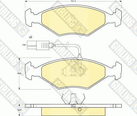 Girling 6109602 - Тормозные колодки, дисковые, комплект autospares.lv