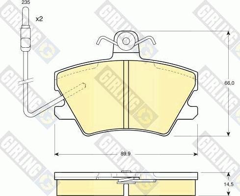 Girling 6109681 - Тормозные колодки, дисковые, комплект autospares.lv