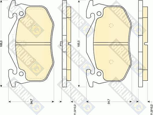 Girling 6109053 - Тормозные колодки, дисковые, комплект autospares.lv