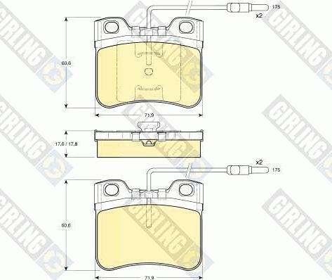 Girling 6109062 - Тормозные колодки, дисковые, комплект autospares.lv