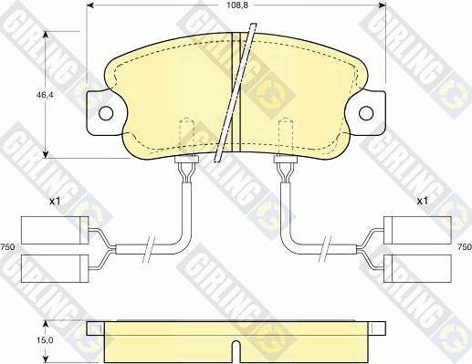 Girling 6109013 - Тормозные колодки, дисковые, комплект autospares.lv