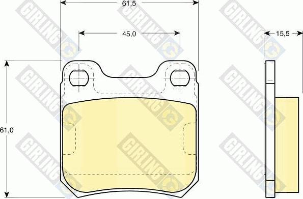 Girling 6109152 - Тормозные колодки, дисковые, комплект autospares.lv