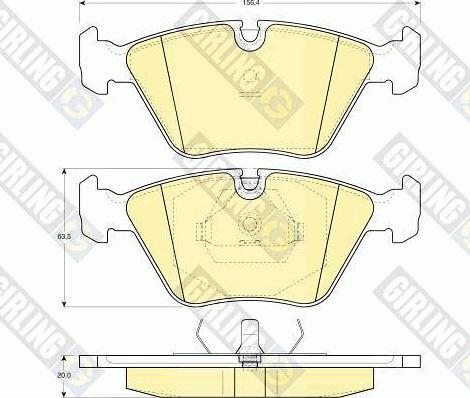 Girling 6109162 - Тормозные колодки, дисковые, комплект autospares.lv