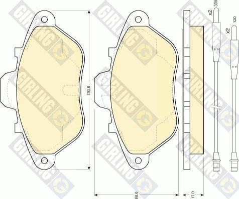 Girling 6109843 - Тормозные колодки, дисковые, комплект autospares.lv