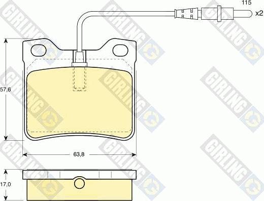 Girling 6109852 - Тормозные колодки, дисковые, комплект autospares.lv