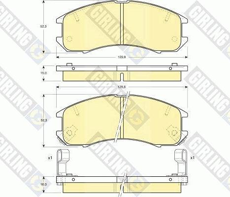 Girling 6109819 - Тормозные колодки, дисковые, комплект autospares.lv