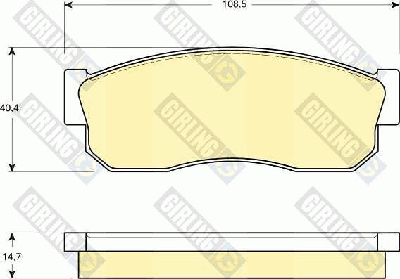 Girling 6109889 - Тормозные колодки, дисковые, комплект autospares.lv