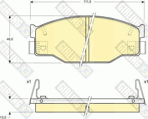 Girling 6109359 - Тормозные колодки, дисковые, комплект autospares.lv