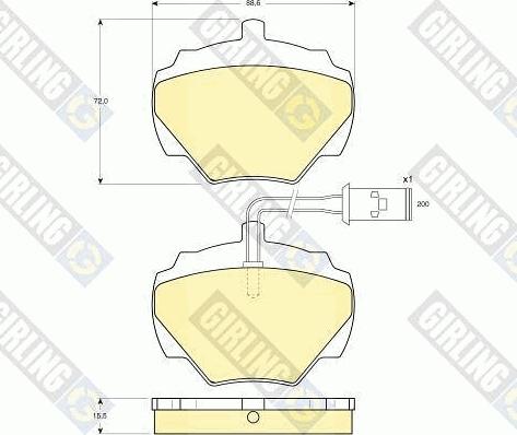 Girling 6109766 - Тормозные колодки, дисковые, комплект autospares.lv