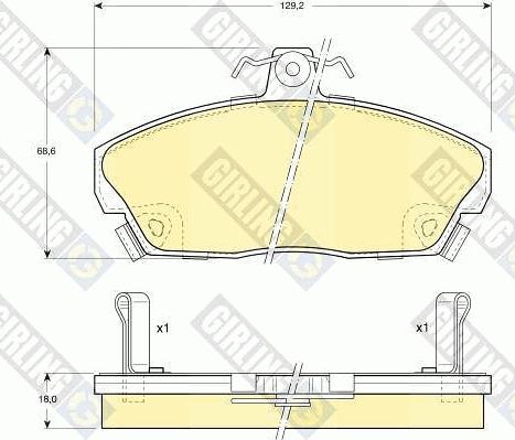 Girling 6104961 - Тормозные колодки, дисковые, комплект autospares.lv