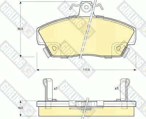 Girling 6104971 - Тормозные колодки, дисковые, комплект autospares.lv