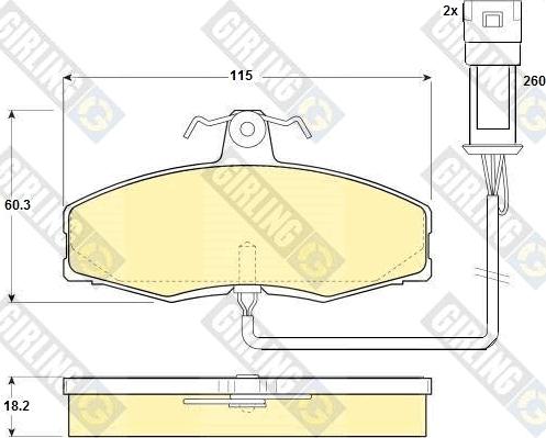 Girling 6104401 - Тормозные колодки, дисковые, комплект autospares.lv