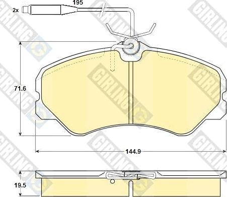 Girling 6104471 - Тормозные колодки, дисковые, комплект autospares.lv